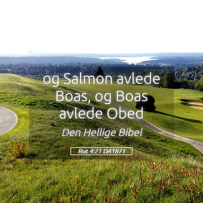 Picture 05 - Rut 4:21 DA1871 - og Salmon avlede Boas, og Boas avlede - Bible Verse Picture