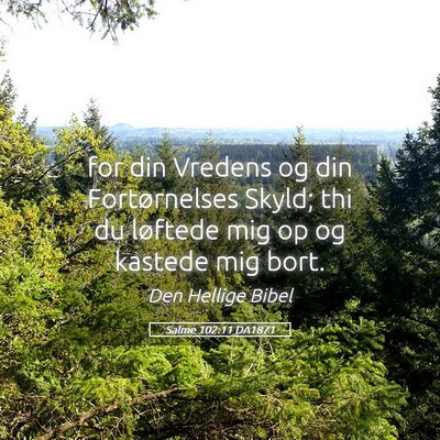 Picture 05 - Salme 102:11 DA1871 - for din Vredens og din Fortørnelses Skyld; thi - Bible Verse Picture