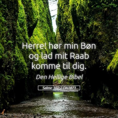 Picture 05 - Salme 102:2 DA1871 - Herre! hør min Bøn og lad mit Raab komme til - Bible Verse Picture