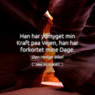 Picture 05 - Salme 102:24 DA1871 - Han har ydmyget min Kraft paa Vejen, han har - Bible Verse Picture