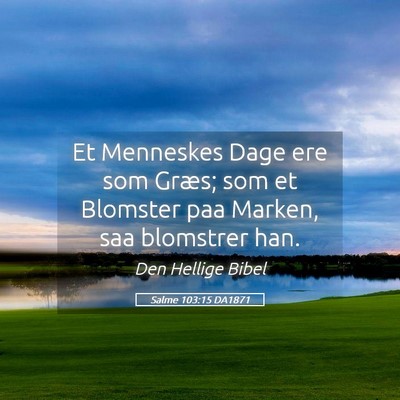 Picture 05 - Salme 103:15 DA1871 - Et Menneskes Dage ere som Græs; som et Blomster - Bible Verse Picture