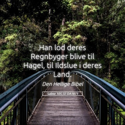 Picture 05 - Salme 105:32 DA1871 - Han lod deres Regnbyger blive til Hagel, til - Bible Verse Picture