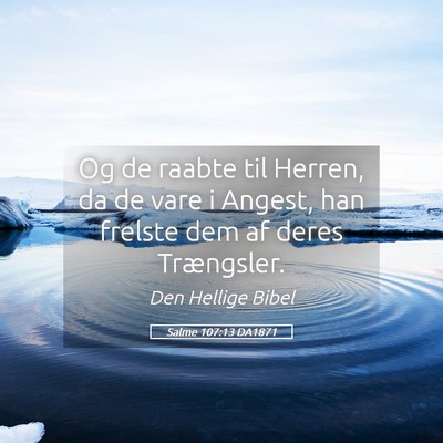 Picture 05 - Salme 107:13 DA1871 - Og de raabte til Herren, da de vare i Angest, han - Bible Verse Picture
