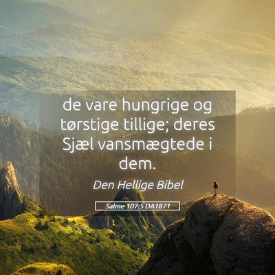 Picture 05 - Salme 107:5 DA1871 - de vare hungrige og tørstige tillige; deres - Bible Verse Picture