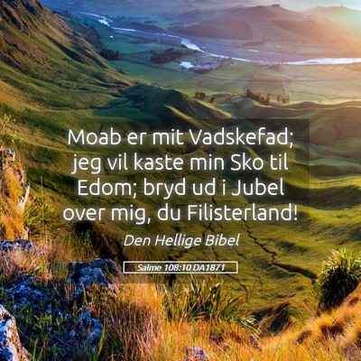 Picture 05 - Salme 108:10 DA1871 - Moab er mit Vadskefad; jeg vil kaste min Sko til - Bible Verse Picture