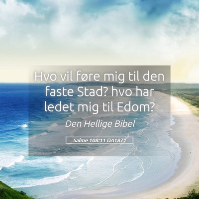Picture 05 - Salme 108:11 DA1871 - Hvo vil føre mig til den faste Stad? hvo har - Bible Verse Picture