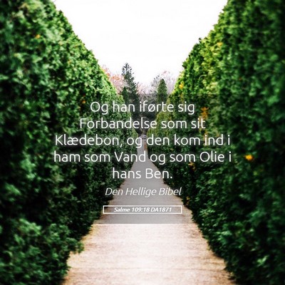 Picture 05 - Salme 109:18 DA1871 - Og han iførte sig Forbandelse som sit Klædebon, - Bible Verse Picture