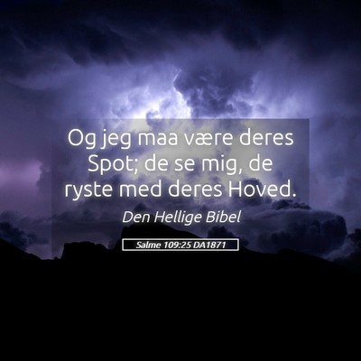 Picture 05 - Salme 109:25 DA1871 - Og jeg maa være deres Spot; de se mig, de ryste - Bible Verse Picture