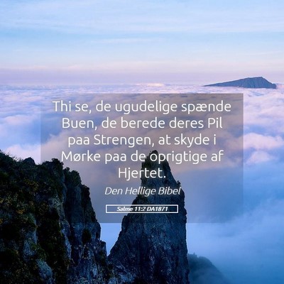 Picture 05 - Salme 11:2 DA1871 - Thi se, de ugudelige spænde Buen, de berede - Bible Verse Picture