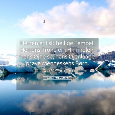 Picture 05 - Salme 11:4 DA1871 - Herren er i sit hellige Tempel, Herrens Trone er - Bible Verse Picture