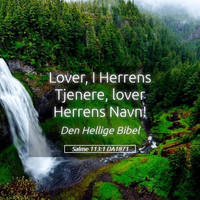 Picture 05 - Salme 113:1 DA1871 - Lover, I Herrens Tjenere, lover Herrens - Bible Verse Picture