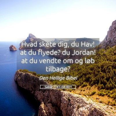 Picture 05 - Salme 114:5 DA1871 - Hvad skete dig, du Hav! at du flyede? du Jordan! - Bible Verse Picture
