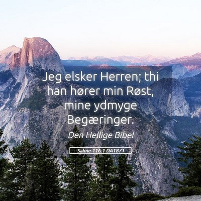 Picture 05 - Salme 116:1 DA1871 - Jeg elsker Herren; thi han hører min Røst, mine - Bible Verse Picture