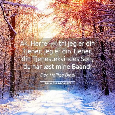 Picture 05 - Salme 116:16 DA1871 - Ak, Herre —! thi jeg er din Tjener; jeg er din - Bible Verse Picture