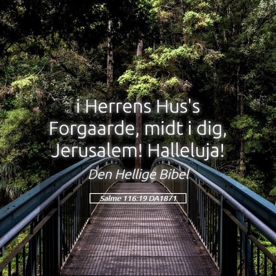 Picture 05 - Salme 116:19 DA1871 - i Herrens Hus's Forgaarde, midt i dig, Jerusalem! - Bible Verse Picture