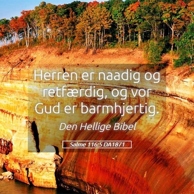 Picture 05 - Salme 116:5 DA1871 - Herren er naadig og retfærdig, og vor Gud er - Bible Verse Picture