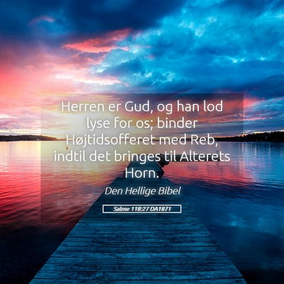 Picture 05 - Salme 118:27 DA1871 - Herren er Gud, og han lod lyse for os; binder - Bible Verse Picture