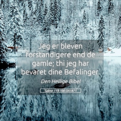 Picture 05 - Salme 119:100 DA1871 - Jeg er bleven forstandigere end de gamle; thi jeg - Bible Verse Picture