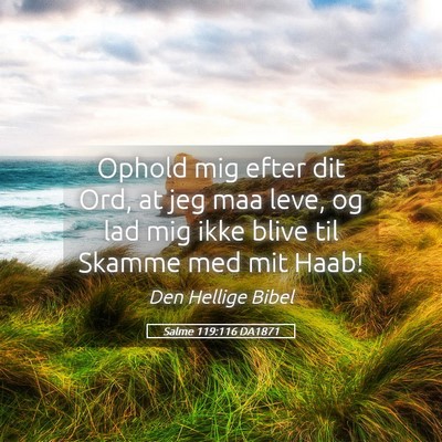 Picture 05 - Salme 119:116 DA1871 - Ophold mig efter dit Ord, at jeg maa leve, og lad - Bible Verse Picture