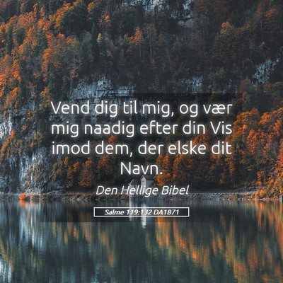 Picture 05 - Salme 119:132 DA1871 - Vend dig til mig, og vær mig naadig efter din - Bible Verse Picture