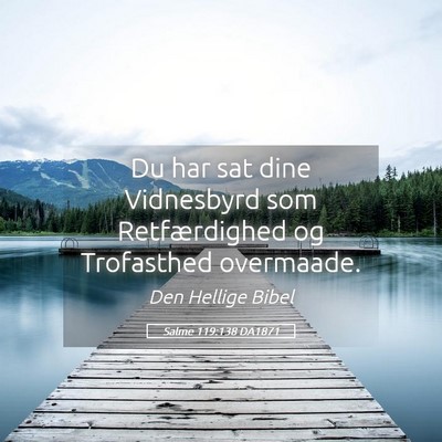 Picture 05 - Salme 119:138 DA1871 - Du har sat dine Vidnesbyrd som Retfærdighed og - Bible Verse Picture
