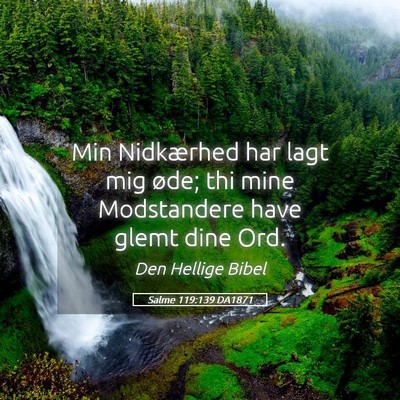 Picture 05 - Salme 119:139 DA1871 - Min Nidkærhed har lagt mig øde; thi mine - Bible Verse Picture
