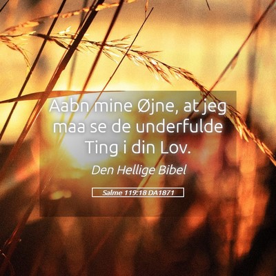 Picture 05 - Salme 119:18 DA1871 - Aabn mine Øjne, at jeg maa se de underfulde Ting - Bible Verse Picture