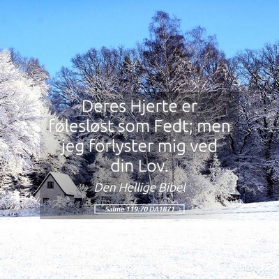 Picture 05 - Salme 119:70 DA1871 - Deres Hjerte er følesløst som Fedt; men jeg - Bible Verse Picture