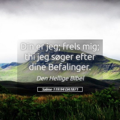 Picture 05 - Salme 119:94 DA1871 - Din er jeg; frels mig; thi jeg søger efter dine - Bible Verse Picture