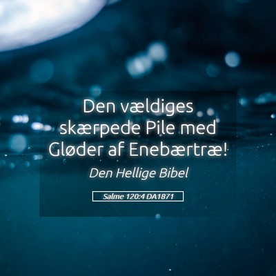 Picture 05 - Salme 120:4 DA1871 - Den vældiges skærpede Pile med Gløder af - Bible Verse Picture