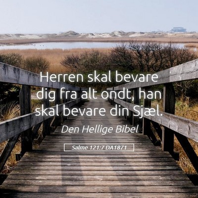 Picture 05 - Salme 121:7 DA1871 - Herren skal bevare dig fra alt ondt, han skal - Bible Verse Picture