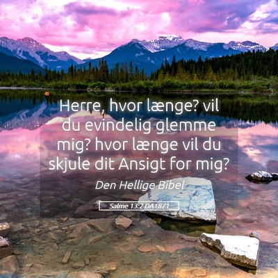 Picture 05 - Salme 13:2 DA1871 - Herre, hvor længe? vil du evindelig glemme mig? - Bible Verse Picture