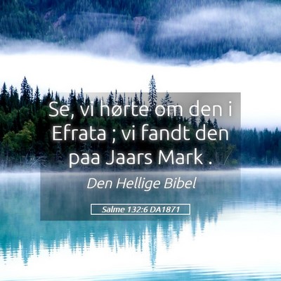 Picture 05 - Salme 132:6 DA1871 - Se, vi hørte om den i Efrata ; vi fandt den paa - Bible Verse Picture