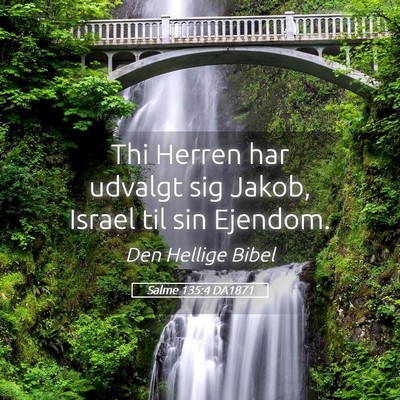Picture 05 - Salme 135:4 DA1871 - Thi Herren har udvalgt sig Jakob, Israel til sin - Bible Verse Picture