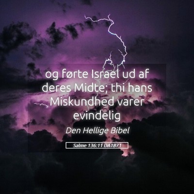 Picture 05 - Salme 136:11 DA1871 - og førte Israel ud af deres Midte; thi hans - Bible Verse Picture