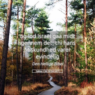 Picture 05 - Salme 136:14 DA1871 - og lod Israel gaa midt igennem det; thi hans - Bible Verse Picture