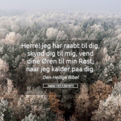 Picture 05 - Salme 141:1 DA1871 - Herre! jeg har raabt til dig, skynd dig til mig, - Bible Verse Picture