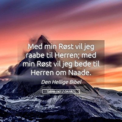 Picture 05 - Salme 142:2 DA1871 - Med min Røst vil jeg raabe til Herren; med min - Bible Verse Picture