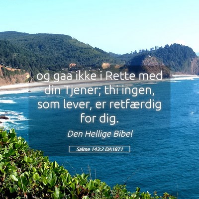 Picture 05 - Salme 143:2 DA1871 - og gaa ikke i Rette med din Tjener; thi ingen, - Bible Verse Picture