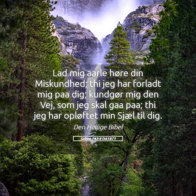 Picture 05 - Salme 143:8 DA1871 - Lad mig aarle høre din Miskundhed; thi jeg har - Bible Verse Picture