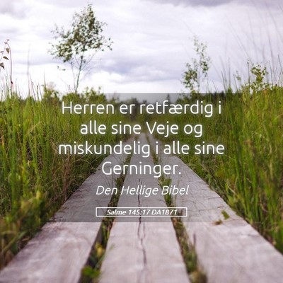 Picture 05 - Salme 145:17 DA1871 - Herren er retfærdig i alle sine Veje og - Bible Verse Picture
