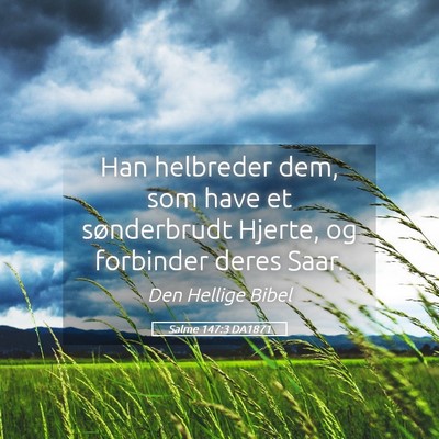 Picture 05 - Salme 147:3 DA1871 - Han helbreder dem, som have et sønderbrudt - Bible Verse Picture