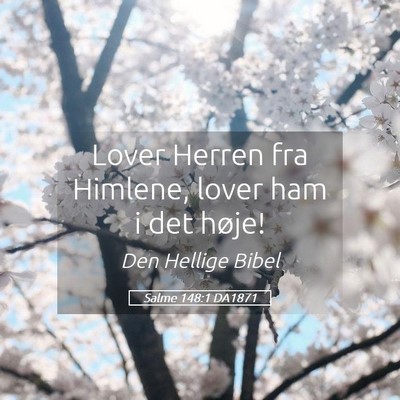 Picture 05 - Salme 148:1 DA1871 - Lover Herren fra Himlene, lover ham i det - Bible Verse Picture