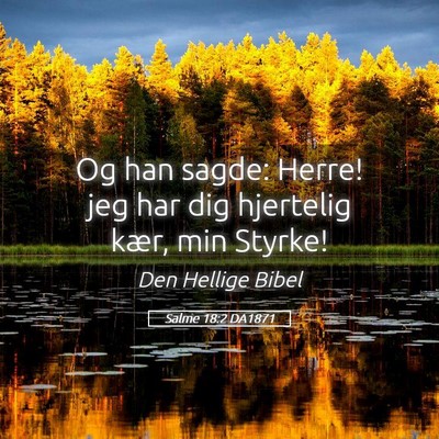 Picture 05 - Salme 18:2 DA1871 - Og han sagde: Herre! jeg har dig hjertelig kær, - Bible Verse Picture