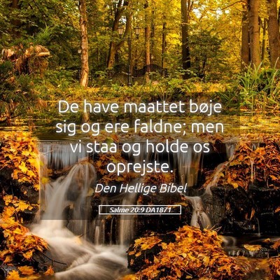 Picture 05 - Salme 20:9 DA1871 - De have maattet bøje sig og ere faldne; men vi - Bible Verse Picture
