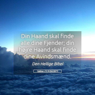 Picture 05 - Salme 21:9 DA1871 - Din Haand skal finde alle dine Fjender; din - Bible Verse Picture