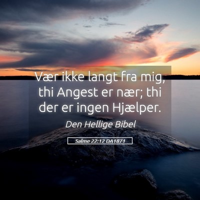 Picture 05 - Salme 22:12 DA1871 - Vær ikke langt fra mig, thi Angest er nær; thi - Bible Verse Picture