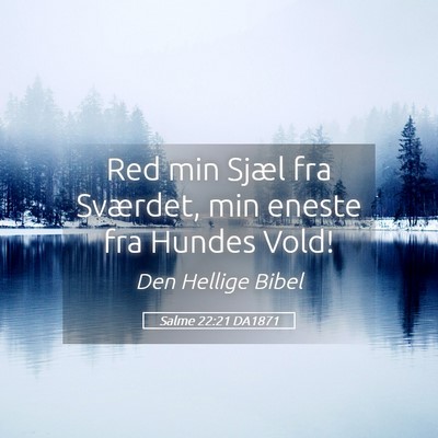 Picture 05 - Salme 22:21 DA1871 - Red min Sjæl fra Sværdet, min eneste fra Hundes - Bible Verse Picture