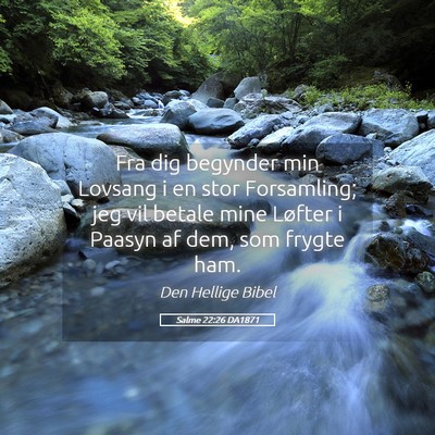 Picture 05 - Salme 22:26 DA1871 - Fra dig begynder min Lovsang i en stor - Bible Verse Picture