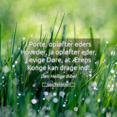 Picture 05 - Salme 24:9 DA1871 - I Porte, opløfter eders Hoveder, ja opløfter - Bible Verse Picture